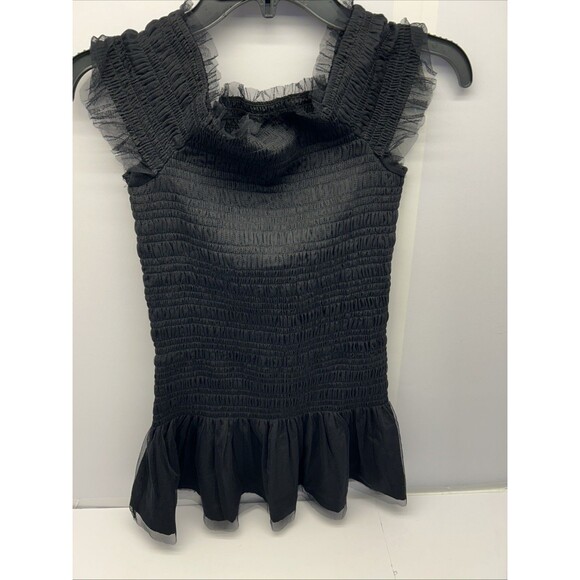 LoveShackFancy Mosa Black Elastic Dress Mini Fit & Flare Girls SZ 14 NEW - Picture 7 of 7